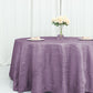Violet Amethyst Round Tablecloth in Accordion Crinkle Taffeta Fabric 120 Inch 