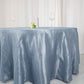 Round Dusty Blue Accordion Crinkle Taffeta Tablecloth 120 Inch