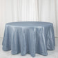 120" Dusty Blue Seamless Accordion Crinkle Taffeta Round Tablecloth