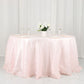 132" Blush Accordion Crinkle Taffeta Seamless Round Tablecloth