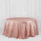132 Inch Round Tablecloth Dusty Rose Seamless Crinkle Taffeta
