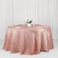 132" Dusty Rose Accordion Crinkle Taffeta Seamless Round Tablecloth