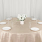 132 Inch Beige Crinkle Taffeta Tablecloth Round 
