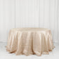 Beige Tablecloth Accordion Crinkle Taffeta Round 