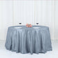 132 Inch Round Tablecloth Dusty Blue Seamless Crinkle Taffeta