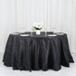 132" Black Accordion Crinkle Taffeta Seamless Round Tablecloth