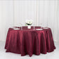 132" Burgundy Accordion Crinkle Taffeta Seamless Round Tablecloth