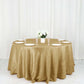 132" Gold Accordion Crinkle Taffeta Seamless Round Tablecloth