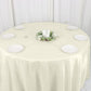 Seamless 132 Inch Round Ivory Crinkle Taffeta Material Tablecloth  