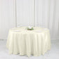 132" Ivory Accordion Crinkle Taffeta Seamless Round Tablecloth