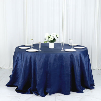 Elegant Design of Navy Blue Taffeta Tablecloth