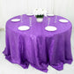 132inch Purple Accordion Crinkle Taffeta Seamless Round Tablecloth