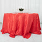 132inch Red Accordion Crinkle Taffeta Seamless Round Tablecloth