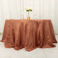 132" Terracotta (Rust) Accordion Crinkle Taffeta Seamless Round Tablecloth