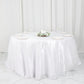 132" White Accordion Crinkle Taffeta Seamless Round Tablecloth