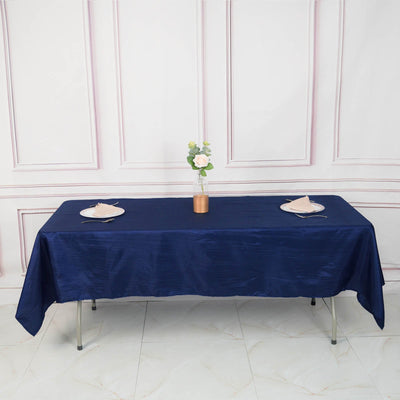 Elegant Design of the Navy Blue Taffeta Tablecloth