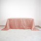Accordion Crinkle Taffeta Dusty Rose 90 Inch x 132 Inch Rectangular Tablecloth