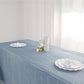 Rectangular Tablecloth 90 Inch x 132 Inch Accordion Crinkle Taffeta In Dusty Blue
