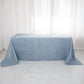 90"x132" Dusty Blue Accordion Crinkle Taffeta Seamless Rectangular Tablecloth