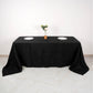 90"x132" Black Accordion Crinkle Taffeta Seamless Rectangular Tablecloth