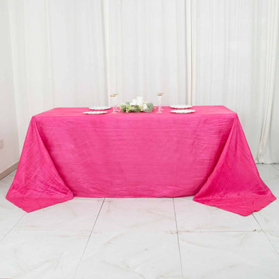 Luxurious Texture of Fuchsia Taffeta Tablecloth