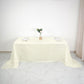 90"x132" Ivory Accordion Crinkle Taffeta Seamless Rectangular Tablecloth
