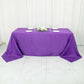 90"x132" Purple Accordion Crinkle Taffeta Seamless Rectangular Tablecloth