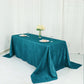 Rectangle Tablecloth in Teal Color and Accordion Crinkle Taffeta Fabric 90 Inch x 132 Inch  