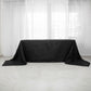 Black Rectangular Tablecloth Accordion Crinkle Taffeta Fabric 90 Inch x 156 Inch
