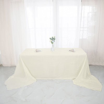 Elegant Design of the Ivory Accordion Crinkle Taffeta Tablecloth