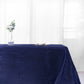90 Inch x 156 Inch Rectangular Tablecloth Navy Blue Accordion Crinkle Taffeta Fabric