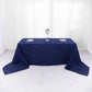 90"x156" Navy Blue Accordion Crinkle Taffeta Seamless Rectangular Tablecloth