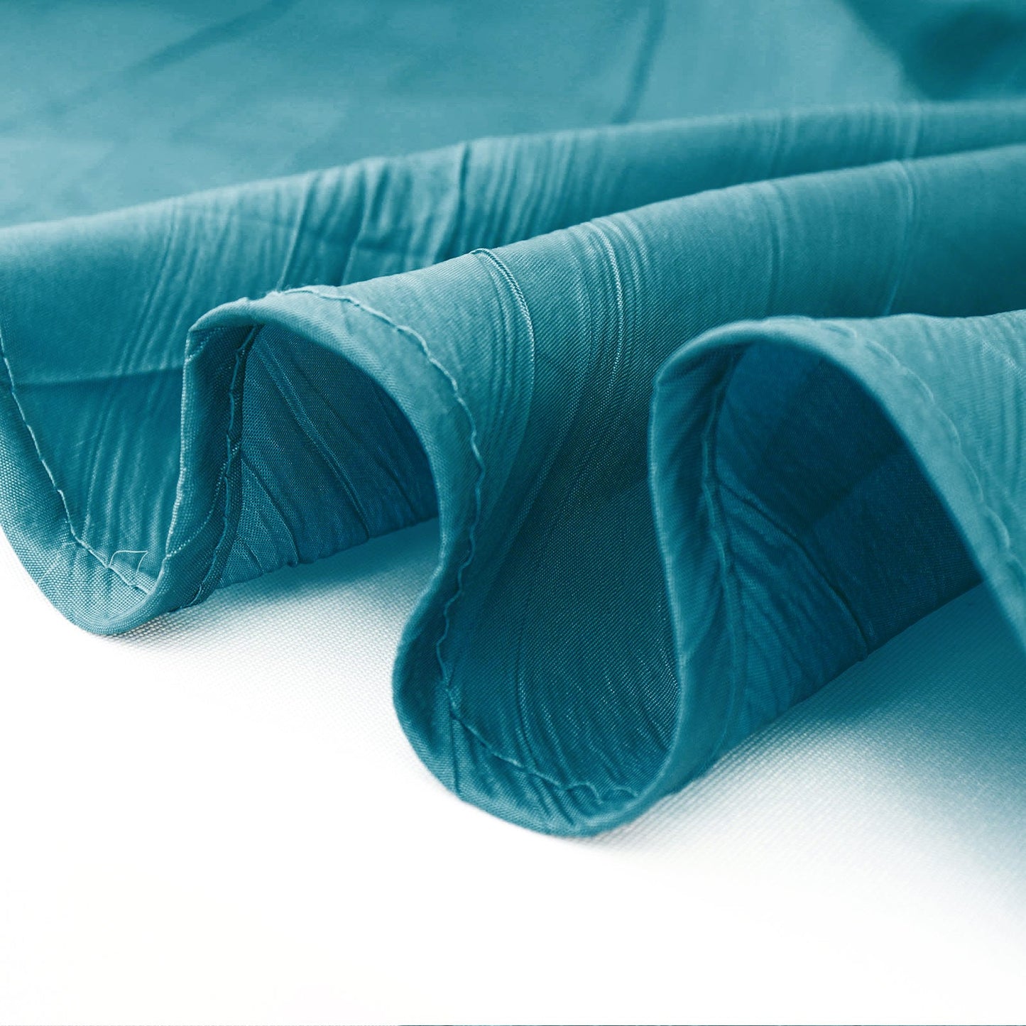 Teal Rectangle Tablecloth in Accordion Crinkle Taffeta Fabric 90 Inch x 156 Inch 