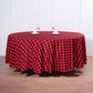 108" | Black/Red Buffalo Plaid Round Tablecloth, Checkered Gingham Polyester Tablecloth