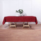 Black/Red Buffalo Plaid Tablecloth on a wooden table.
