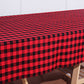 Rectangular Buffalo Plaid Tablecloth 60 Inch x 126 Inch Black And Red in Polyester