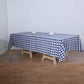 60"x126" | White/Navy Blue Buffalo Plaid Rectangle Tablecloth, Checkered Polyester Tablecloth