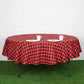 90" | Black/Red Buffalo Plaid Round Tablecloth, Gingham Polyester Checkered Tablecloth