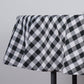 Buffalo Plaid White & Black Checkered Polyester Tablecloth 90 Inch Round