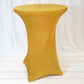 Metallic Shimmer Tinsel Spandex Gold Cocktail Table Cover