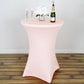 Blush Highboy Spandex Cocktail Table Cover, Fitted Stretch Tablecloth for 30" Dia High Top Tables