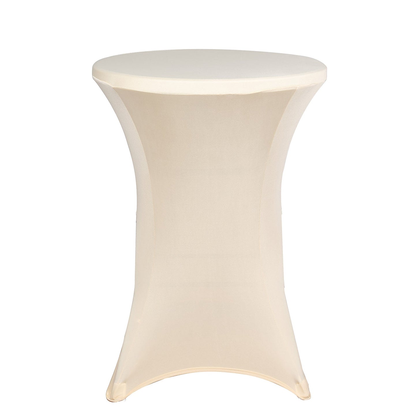 Beige Highboy Spandex Cocktail Table Cover, Fitted Stretch Tablecloth for 24"-32" Dia High Top Tables