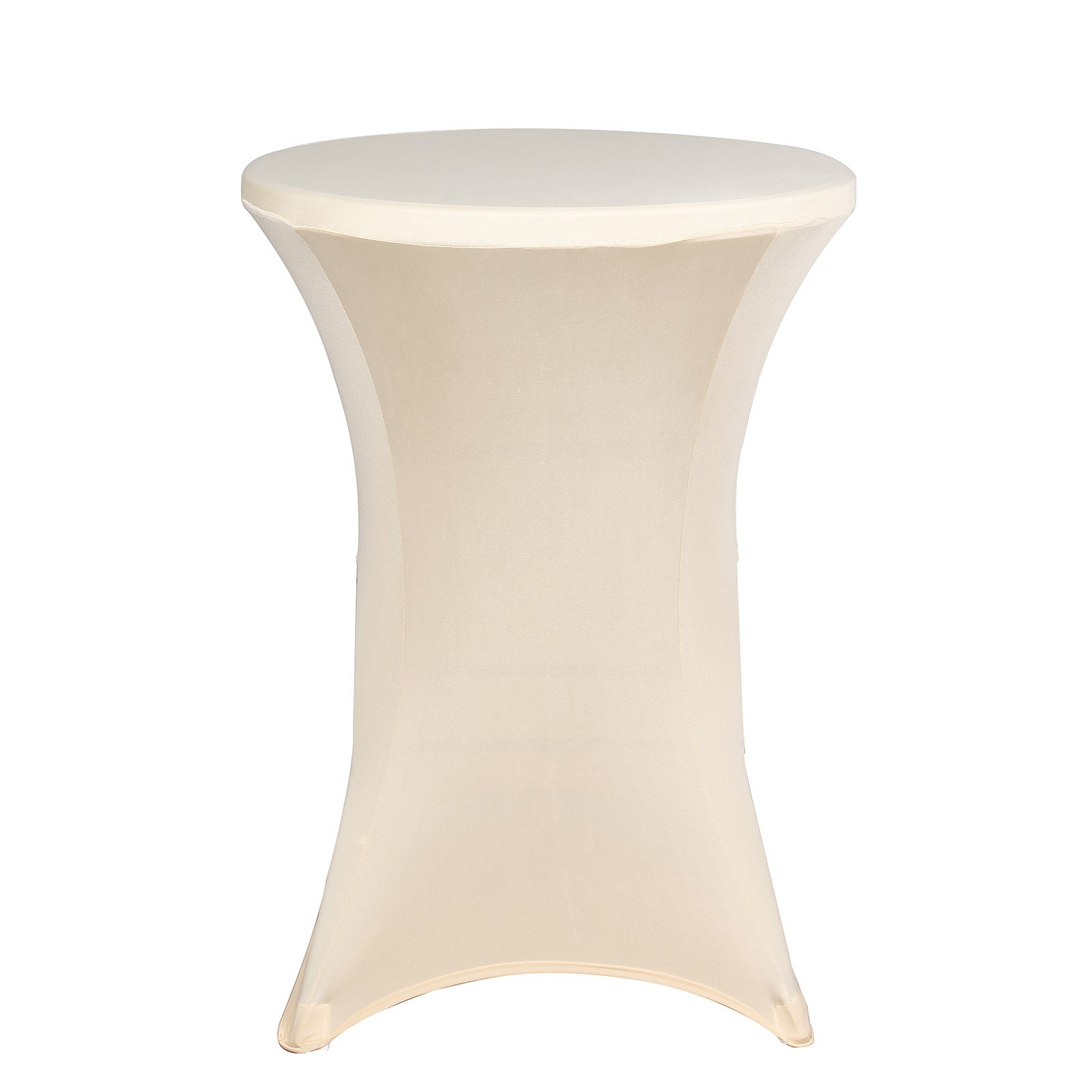 Beige Highboy Spandex Cocktail Table Cover, Fitted Stretch Tablecloth for 24"-32" Dia High Top Tables