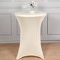 Beige Highboy Spandex Cocktail Table Cover, Fitted Stretch Tablecloth for 30" Dia High Top Tables