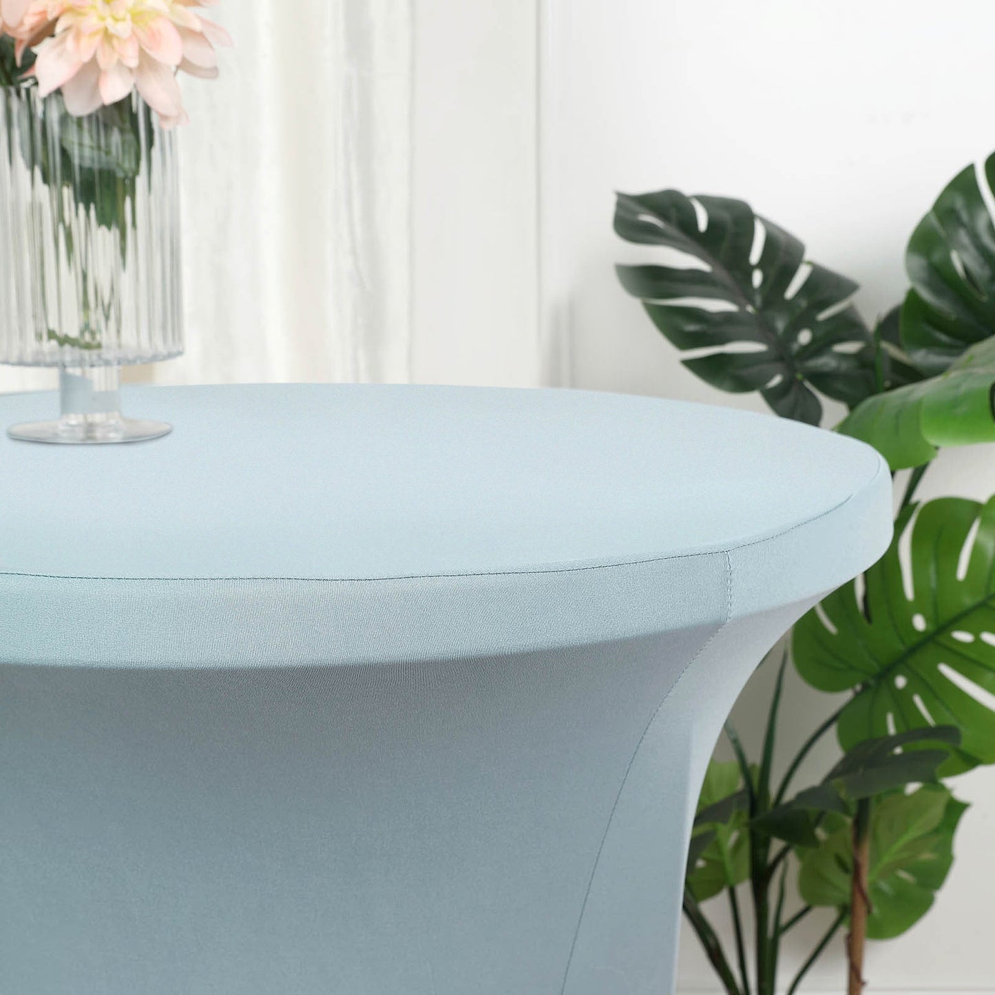 Dusty Blue Highboy Spandex Cocktail Table Cover, Fitted Stretch Tablecloth for 24"-32" Dia High Top Tables