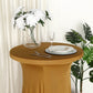 Cocktail Table Cover With Gold Wavy Drapes Round Spandex