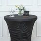 32inch Black Ruched Pleated Heavy Duty Spandex Cocktail Table Cover