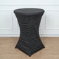 32inch Black Ruched Pleated Heavy Duty Spandex Cocktail Table Cover