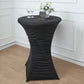 32inch Black Ruched Pleated Heavy Duty Spandex Cocktail Table Cover