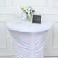 32inch White Ruched Pleated Heavy Duty Spandex Cocktail Table Cover